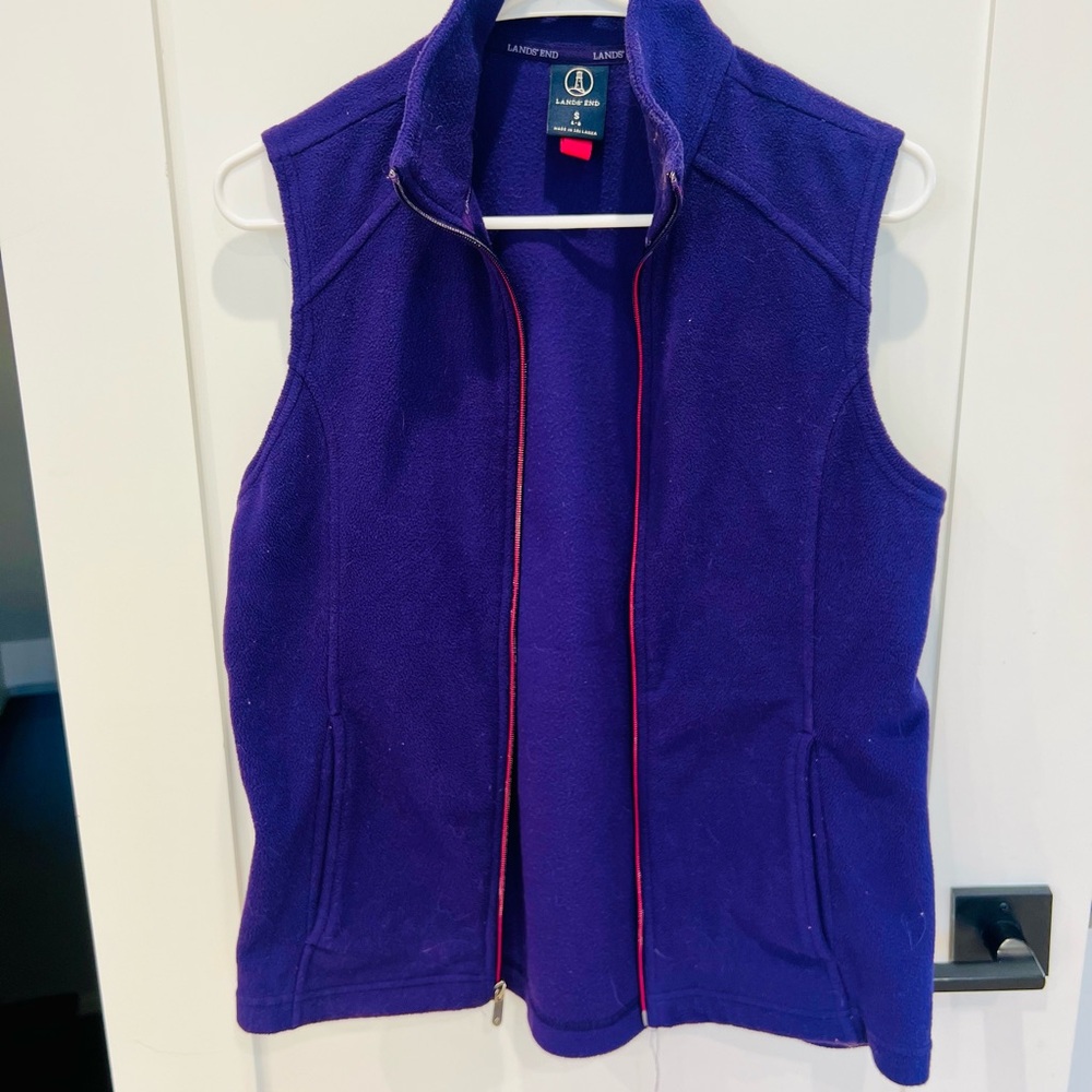 Lands' End Deep Purple Fleece Vest